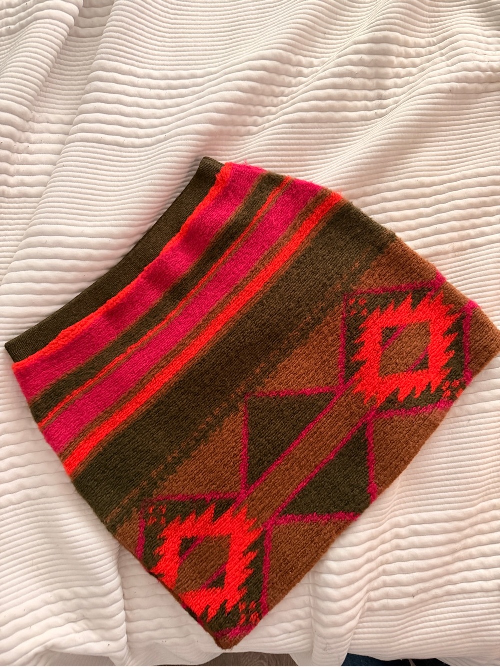 Zara Olive Green, Hot Pink & Orange Striped Knit Top